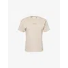 Essentials Womens Embossed-branding Round-neck Cotton-blend T-shirt Timber Xl In Neutral
