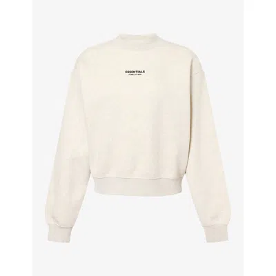 Essentials Womens Fear Of God  Classic Crew-neck Cotton-blend Sweatshirt In Oatmeal Heather