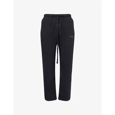 Essentials Womens Jet Black Drawstring Relaxed-fit Cotton-blend Jogging Bottoms Xs