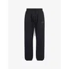 Essentials Womens Jet Black Drawstring Relaxed-fit Cotton-blend Jogging Bottoms Xs In Black
