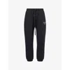 Essentials Womens Jet Black Drawstring Relaxed-fit Cotton-blend Jogging Bottoms Xs In Black