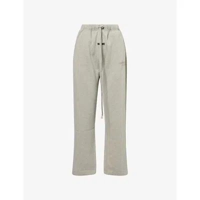 Essentials Womens Concrete Heather Drawstring Relaxed-fit Cotton-blend Jogging Bottoms Xs In Gray