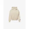 Essentials Womens Abbey Stone Embossed-branding Classic-fit Cotton-blend Hoody Xs In Neutral