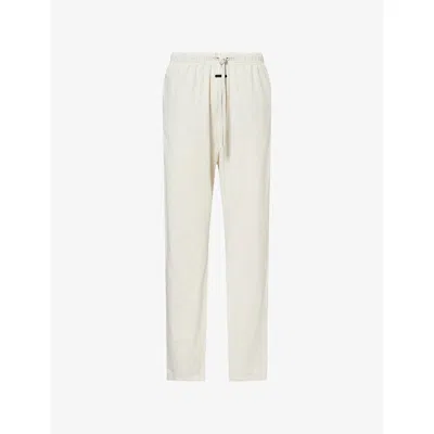 Essentials Womens Fear Of God  Classic Flared-leg Cotton-jersey Trousers In White