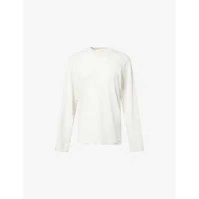 Essentials Womens Fear Of God  Signature Classic Long-sleeve Cotton-jersey T-shirt In White