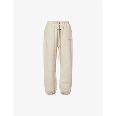 Essentials Womens Embossed-branding Wide-leg Cotton-blend Jogging Bottoms Heather Stone In Gray