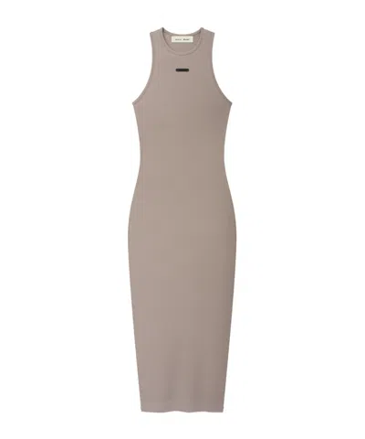 Essentials Womens Soft Rib Racerback Dress In Neutral