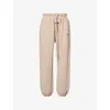 Essentials Womens Timber Embossed-branding Wide-leg Cotton-blend Jogging Bottoms In Brown