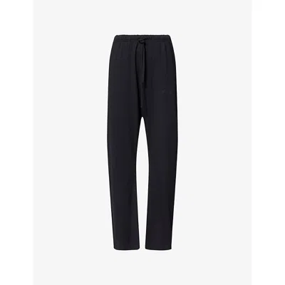 Essentials Womens Fear Of God  Classic Flared-leg Cotton-jersey Trousers In Black