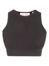 Essentials Waffle-knit Top In Gray