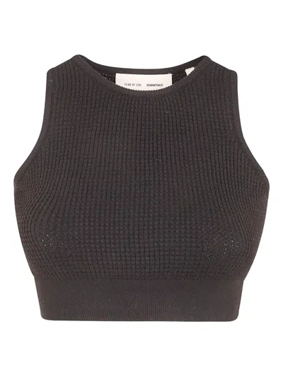 ESSENTIALS "WOMENS WAFFLE" SPORT TANK,192HO257221FW VINTAGE BLACK