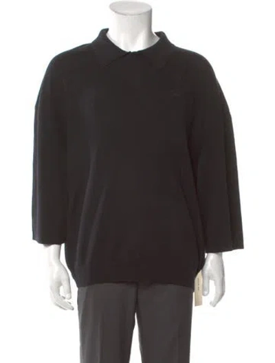 Pre-owned Essentials Wool Collar Polo Shirt W/ Tags In Black