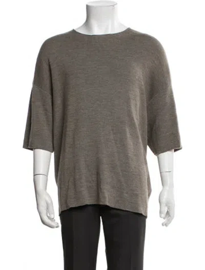 Pre-owned Essentials Wool Crew Neck Pullover In Brown