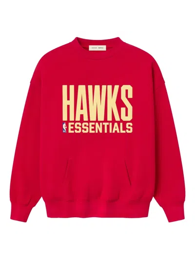 Essentials X Atlanta Hawks Graphic-detail Sweatshirt In Red