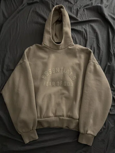 Pre-owned Essentials X Fear Of God Essentials Fear Of God Dusty Beige Hoodie