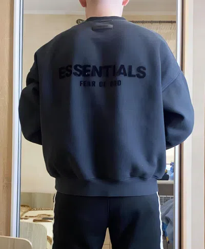 Pre-owned Essentials X Fear Of God Oversized Sweatshirt In Graphite Black