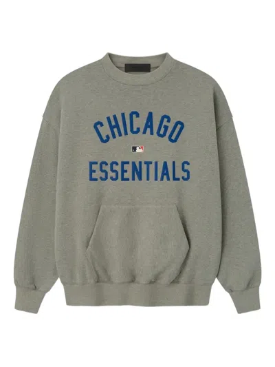 Essentials X Mlb Cubs Graphic Crew-neck Sweatshirt In Gray