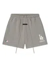 Essentials X Mlb Dodgers Logo Shorts In Gray
