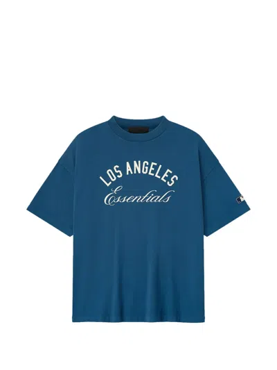 Essentials X Mlb Logo-print Cotton T-shirt In Blue