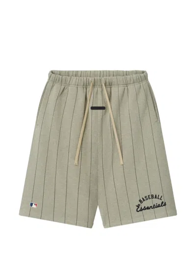 Essentials X Mlb Pinstriped Shorts In Green