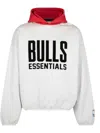 Essentials Nba Chicago Bulls Cropped Appliquéd Cotton-blend Jersey Hoodie In Grau