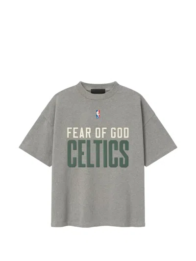 Essentials Celtics 90's Tee "concrete Heather" In Gray