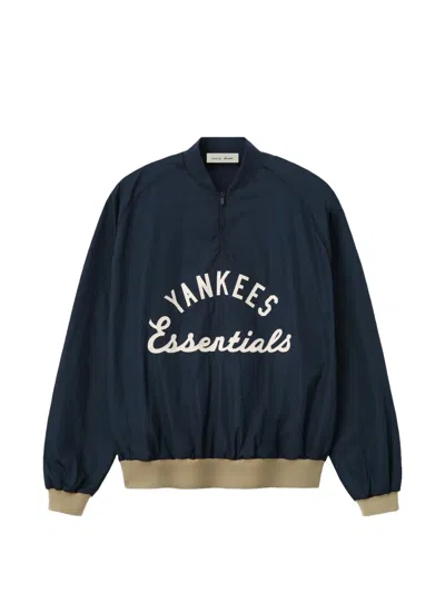 Essentials X Yankees Half-zip Sweater In Blue