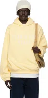 Essentials Embroidered-logo Hoodie In Yellow