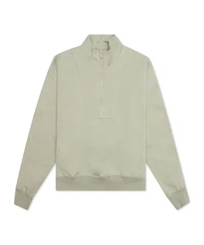 Essentials Zip-front Funnel Neck Jumper In Nude