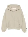 Essentials Logo-print Long-sleeve Cotton-jersey Hoody 2-12 Years Heather Stone In Brown