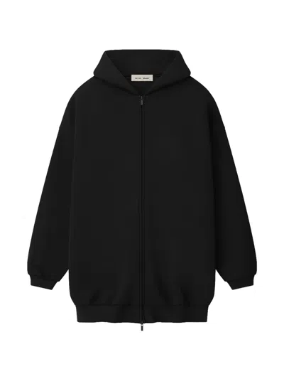 Essentials Zip Long Hoodie In Black