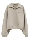 Essentials Emblem Patch Casual Jacket In Gray