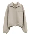 Essentials Emblem Patch Casual Jacket In Gray