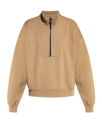 Essentials Zip-up Oversized Sweatshirt In Nude