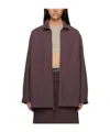 Essentials Zip-up Shirt Jacket In Brown