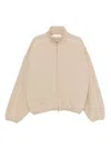 Essentials Zip-up Track-detail Sweatshirt In Brown
