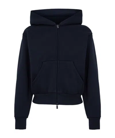 Essentials Zipper Hooded Sweatshirt In Black