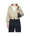 Essentials Womens Embossed-branding Classic-fit Cotton-blend Hoody Heather Stone In Neutral