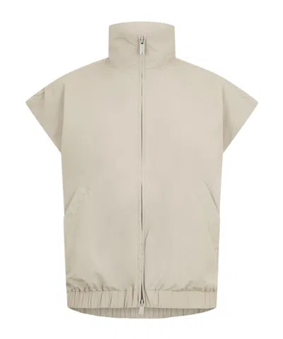Essentials Zipper Vest In Nude