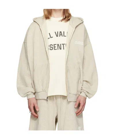 Essentials Zippered Hoodie In Neutral