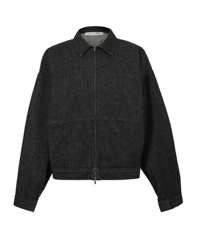 Essentials Zippered Long-sleeved Casual Jacket In Black