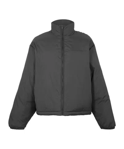 Essentials Zippered Long-sleeved Cotton Jacket In Green
