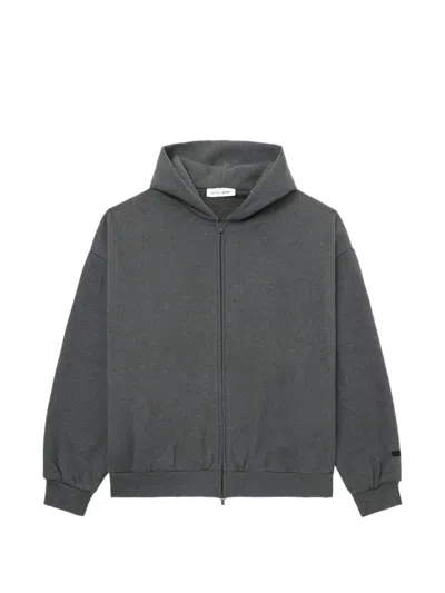 Essentials Zip-up Embossed Hoodie In Gray