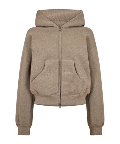 Essentials Zip-up Hoodie In Brown