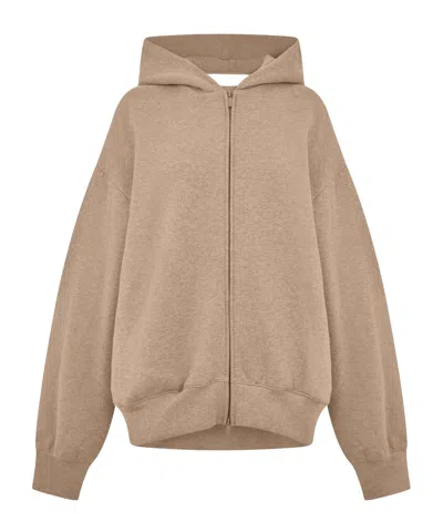 Essentials Zip-up Hoodie In Brown