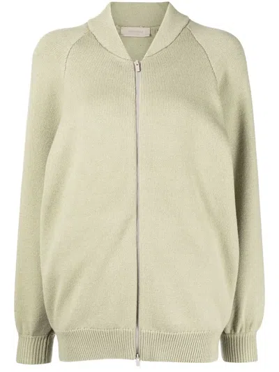 Essentials Zip-up Knitted Jacket In Grün