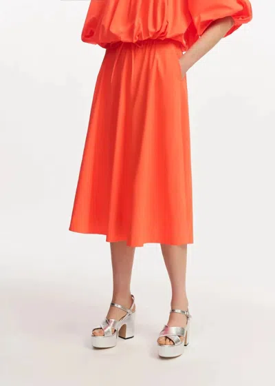 Essentiel Antwerp A-line Midi Skirt In Wild Strawberry In Red