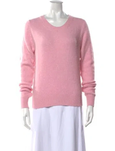 Pre-owned Essentiel Antwerp Angora V-neck Sweater In Pink