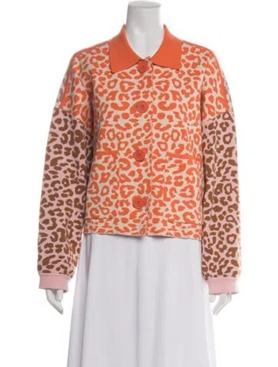 Pre-owned Essentiel Antwerp Animal Print Jacket In Orange