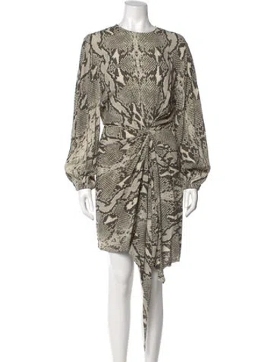 Pre-owned Essentiel Antwerp Animal Print Knee-length Dress In Neutral